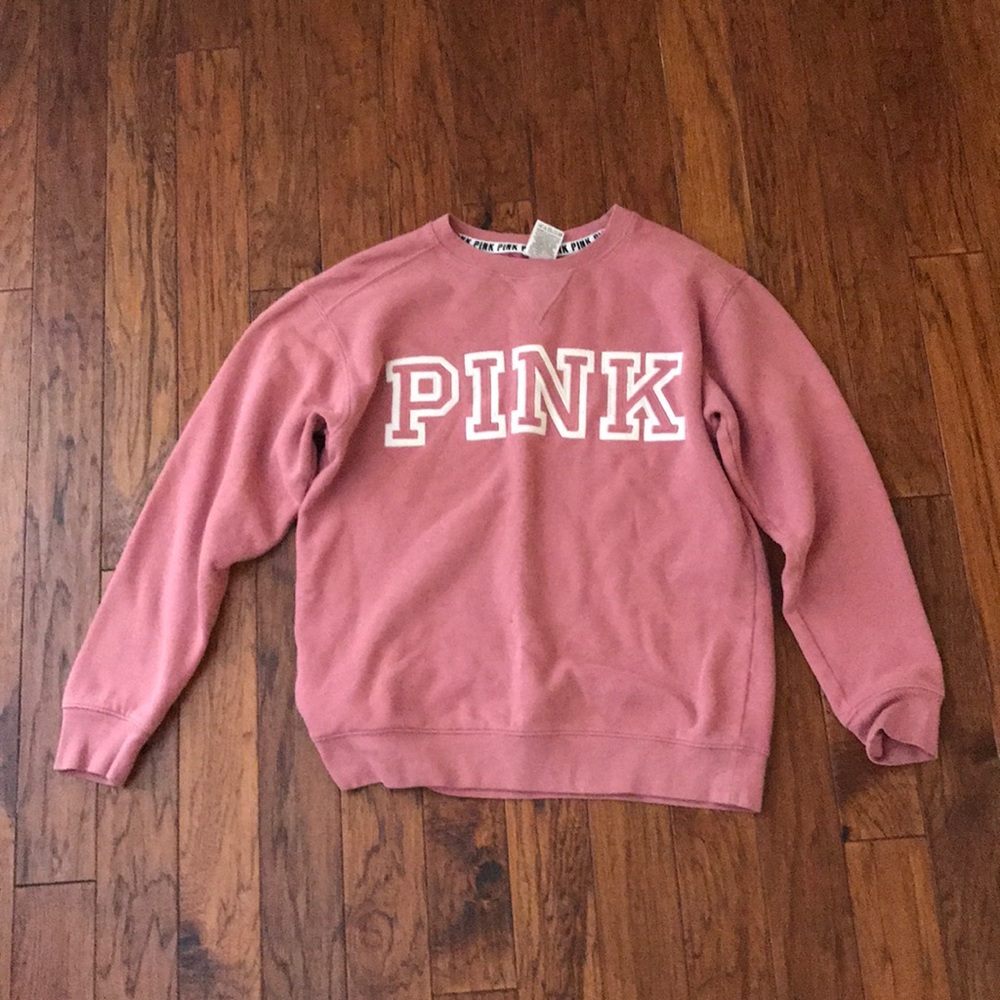 VS PINK pink crew neck hoodie